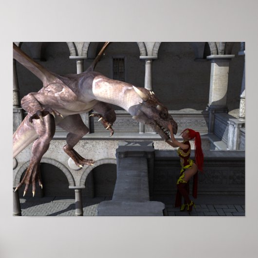 Een prinses en haar draak poster (Voorkant)