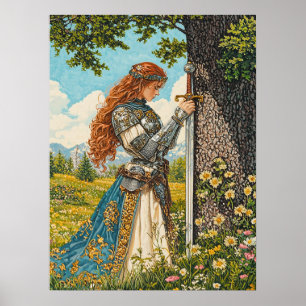 Een prinses en haar zwaard poster