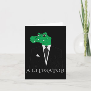 Een procesvoerende alligator in pak grappig advoca kaart