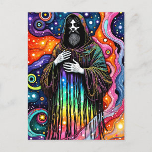 Een psychedelische priester briefkaart