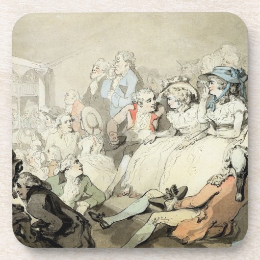 Een publiek dat een spel bekijkt, c.1785 (pen en i drankjes onderzetter (Voorkant)