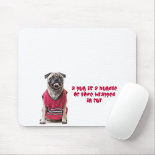Een pug is een bundel van liefde die in vier wordt muismat