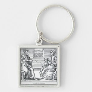 Een puriteinfamilie sleutelhanger