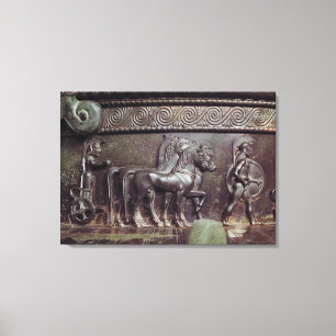 Een Quadriga en een Hopliet Canvas Afdruk