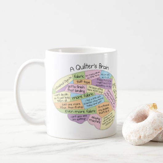 Een Quilter's Brain Mok - Grappig Quilting Gift (Met donut)