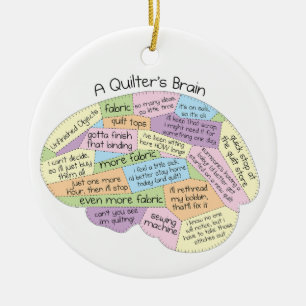 Een Quilter's Brain Ornament - Grappig Quilting Gi