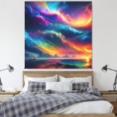 Een razende symfonie van kleur canvas afdruk (Insitu (Slaapkamer))