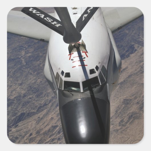 Een RC-135 Rivet Joint Reconnaissance vliegtuig Vierkante Sticker (Voorkant)