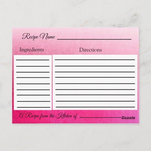 Een recept voor de bruidbruidenkaart briefkaart (Achterkant)