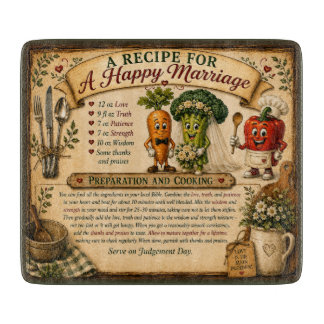 Een recept voor een gelukkig huwelijk Funny Glass Snijplank