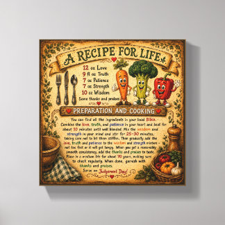 Een recept voor het leven Christelijk inspirerend Canvas Afdruk