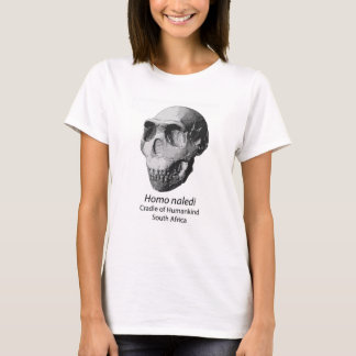 Een reconstructie van de schedel van Homo naledi T-shirt
