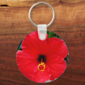 Een Red Hibiscus Flower Sleutelhanger (Voorkant)