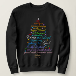 Een redder is geboren Luke 2-11 Shirten met kerstb Trui
