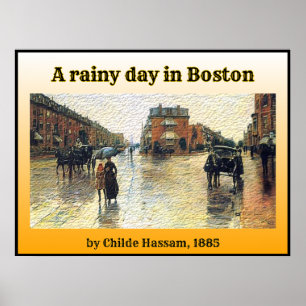 Een regenachtige dag in Boston Poster