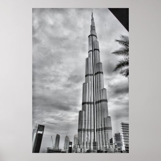 Een regenachtige dag in Burj Khalifa Poster (Voorkant)