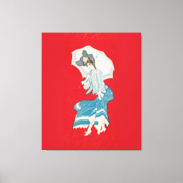 Een regenachtige madeliefje (1905) Grijze Litho. C Canvas Afdruk