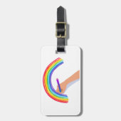 Een regenboog tekenen bagagelabel (Voorkant verticaal)