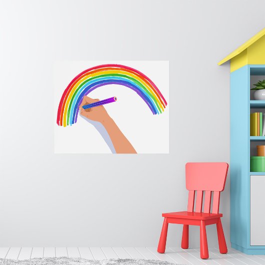 Een regenboog tekenen poster