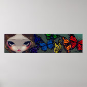 Een regenboog van Butterflies fee Art Print (Voorkant)