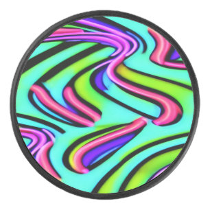 Een regenboog van kleuren in de lucht hockey puck