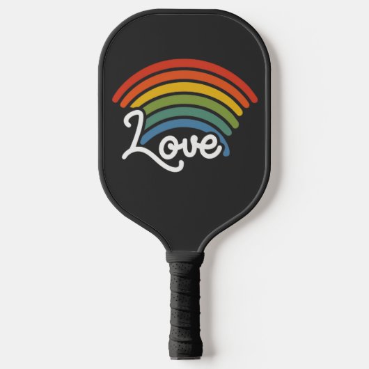 Een regenboog van liefde pickleball paddle (Voorkant)