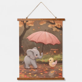 Een regendruppel van vriendelijkheid hangend wandkleed