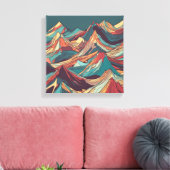 Een reis door kleurrijke bergen canvas afdruk (Insitu (Woonkamer))