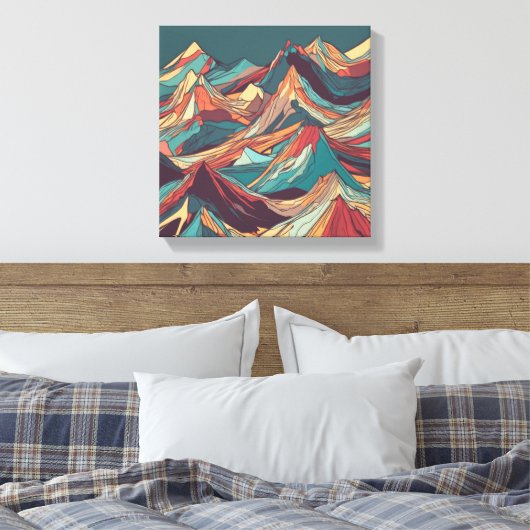Een reis door kleurrijke bergen canvas afdruk (Insitu (Slaapkamer))