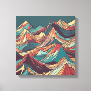 Een reis door kleurrijke bergen canvas afdruk