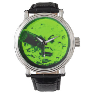 Een reis naar de maan (Martian Retro Green) Horloge