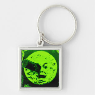 Een reis naar de maan (Martian Retro Green) Sleutelhanger