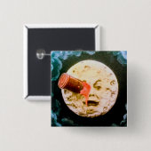 Een reis naar de maan vierkante button 5,1 cm (Voorkant /achterkant)