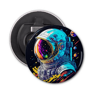 Een reis naar de sterren: kosmische Odyssey Button Flesopener