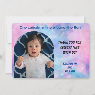 Een reis rond de zon Foto Dank u kaart