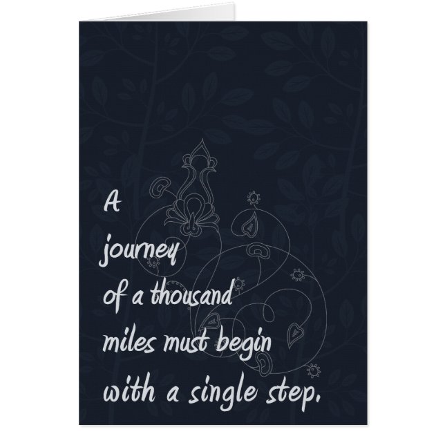 "Een reis..." Zen Proverb. (Voorkant)