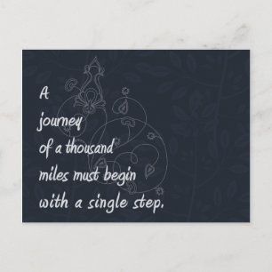 "Een reis..." Zen Proverb. Briefkaart