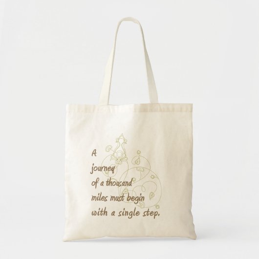 "Een reis..." Zen Proverb. Tote Bag (Voorkant)