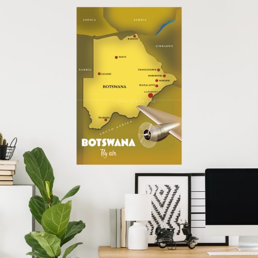 Een  reisposter in Botswana. Poster (Thuiskantoor)