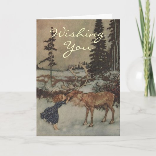 Een  rendier kerst Kaart (Voorkant)