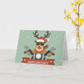 Een rendierzonnebril op motorfiets kaart (Gele Bloem)