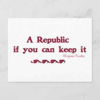 Een Republiek als je het kunt behouden Briefkaart