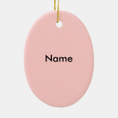 Een Retro Roze Poodle Keramisch Ornament (Achterkant)