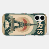 Een retro-stijl reisposter van Parijs Case-Mate iPhone Case (Achterkant (horizontaal))