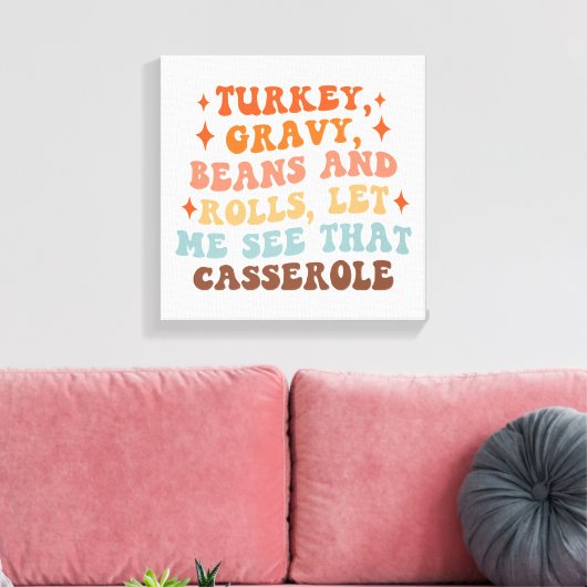 Een Retro Thanksgiving Diner Canvas Afdruk (Insitu (Woonkamer))