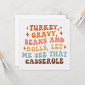 Een Retro Thanksgiving-diner Kaart (Voorkant / Achterkant in situ)