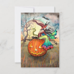Een Reuzenpompoen Halloween Ansichtkaart Kaart