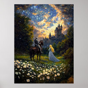 Een ridder en zijn prinses geheime vergadering poster
