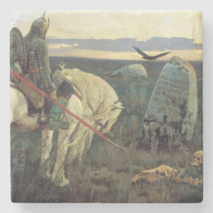 Een ridder op het kruispunt (door Viktor Vasnetsov Stenen Onderzetter
