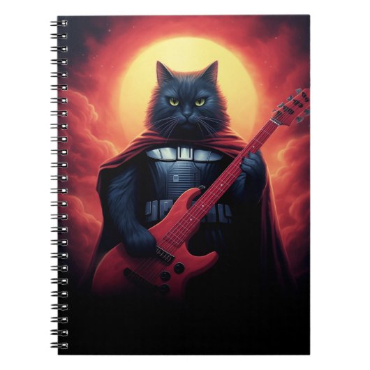 Een Riff dat de Kosmos Schudt | Galactische Kat Lo Notitieboek (Voorkant)